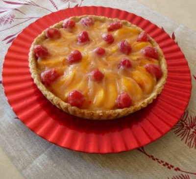 Fresh Peach & Raspberry Tart